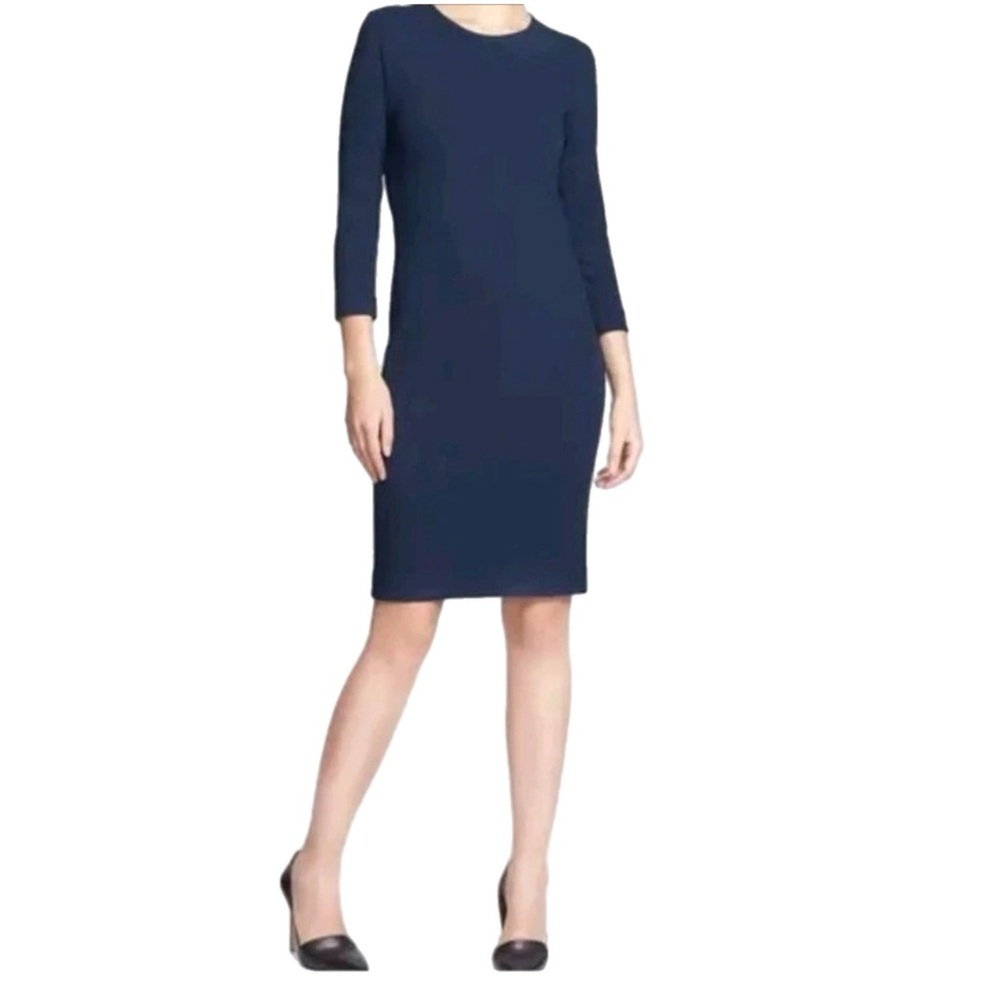 EUC Vince Women’s Long Sleeve Navy Stretch Sheath Dress - Size Medium $249 MSRP